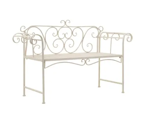 Dārza Sols, 132 Cm, Metāls, Antīki Balts Vidaxl