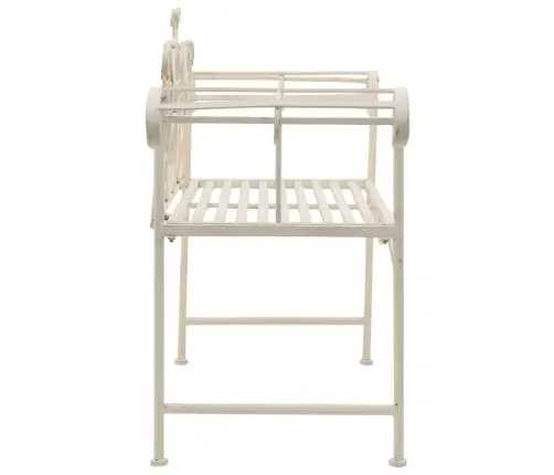 Dārza Sols, 132 Cm, Metāls, Antīki Balts Vidaxl