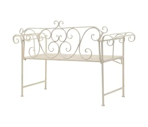 Dārza Sols, 132 Cm, Metāls, Antīki Balts Vidaxl