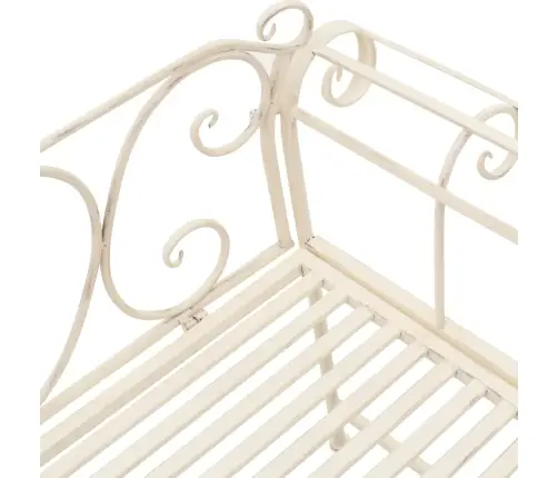 Dārza Sols, 132 Cm, Metāls, Antīki Balts Vidaxl