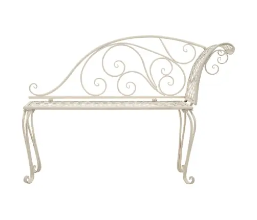 Dārza Guļamkrēsls, 128 Cm, Metāls, Antīki Balts Vidaxl