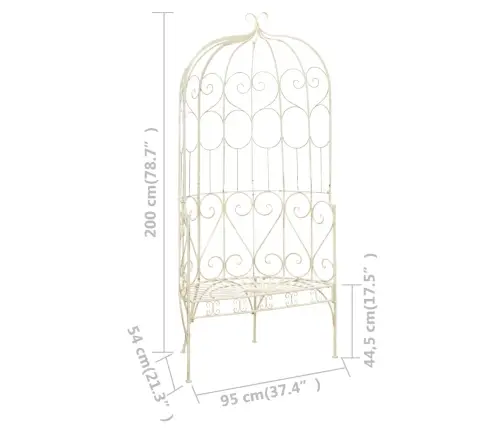 Dārza Sols, 95 Cm, Dzelzs, Antīki Balts Vidaxl