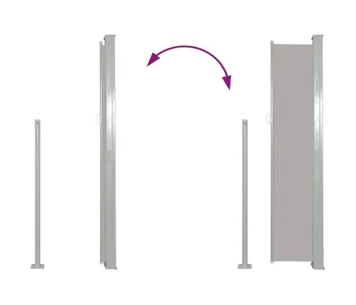 Izvelkama Sānu Markīze, 160 X 500 Cm, Pelēka Vidaxl