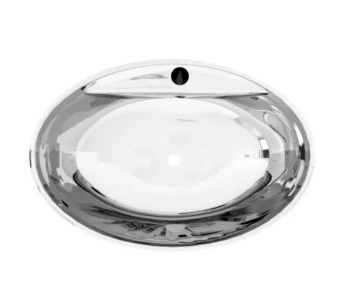 Valamu, Ülevooluavaga 58,5 X 39 X 21 cm Keraamiline, Hõbedane