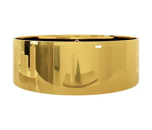 Izlietne Ar Noteci, 46,5X15,5 Cm, Keramika, Zelta Krāsa Vidaxl