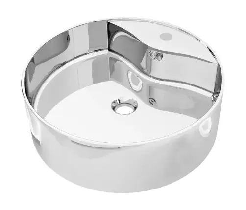 Valamu, Ülevooluavaga 46,5 X 15,5 cm Keraamiline, Hõbedane