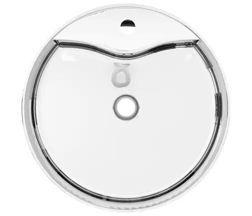 Valamu, Ülevooluavaga 46,5 X 15,5 cm Keraamiline, Hõbedane