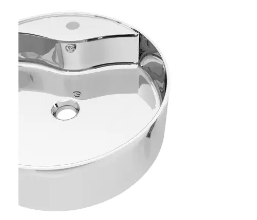 Valamu, Ülevooluavaga 46,5 X 15,5 cm Keraamiline, Hõbedane