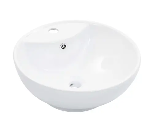 Izlietne Ar Noteci, 46,5X18 Cm, Keramika, Balta Vidaxl