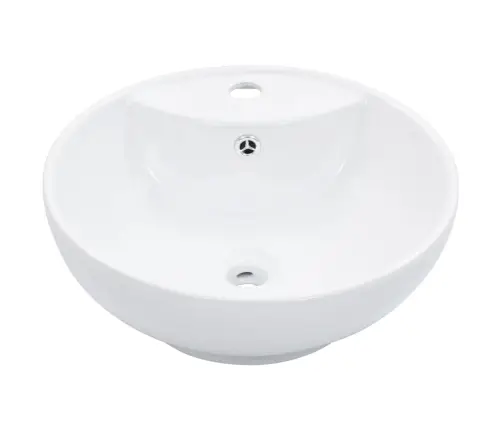 Izlietne Ar Noteci, 46,5X18 Cm, Keramika, Balta Vidaxl