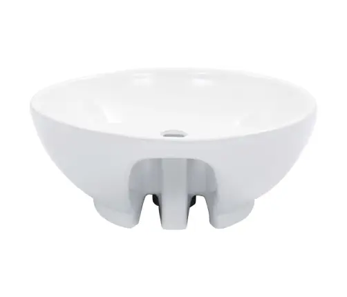 Izlietne Ar Noteci, 46,5X18 Cm, Keramika, Balta Vidaxl