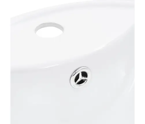 Izlietne Ar Noteci, 46,5X18 Cm, Keramika, Balta Vidaxl