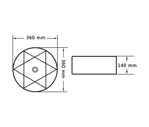 Praustuvas, Baltos Sp., 36X14cm Keramika