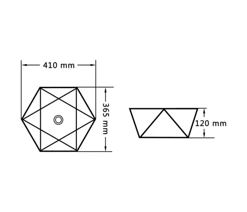 Praustuvas, Baltos Sp., 41X36,5X12cm Keramika