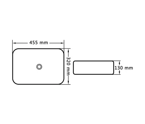 Izlietne, 45,5X32X13 Cm, Keramika, Melna Vidaxl