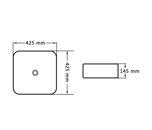 Valamu, 42,5 X 42,5 X 14,5, Keraamiline, Must