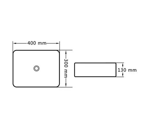 Praustuvas, Juodos Sp., 40X30X13cm Keramika