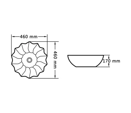 Praustuvas, Baltos Spalvos, 46X17cm Keramika
