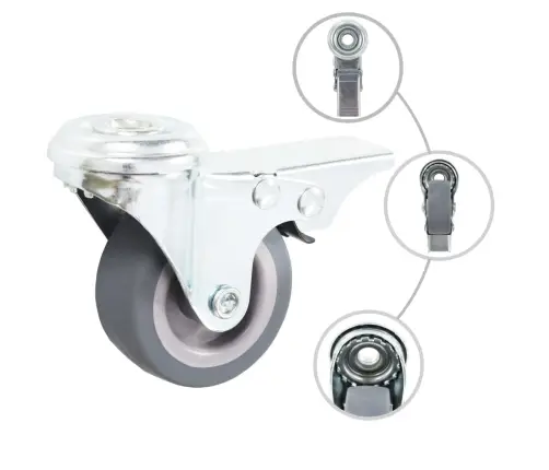 Poldiavaga Pöörlevad Rattad Topeltpiduritega 4 Tk 50 Mm