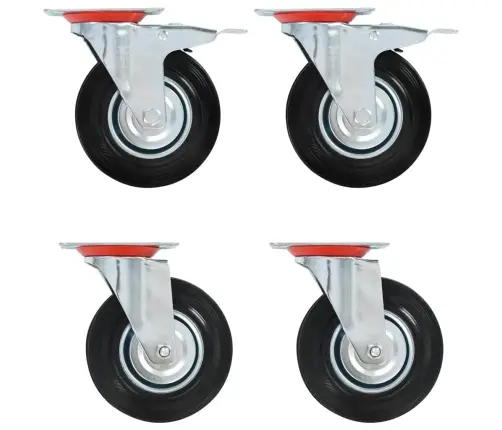 Poldiaukudega Pöörlevad Rattad, 4 Tk, 125 Mm