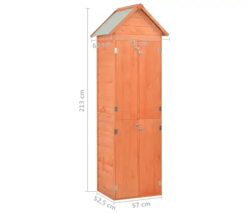 Dārza Skapis, 71X60X213 Cm, Koks Vidaxl