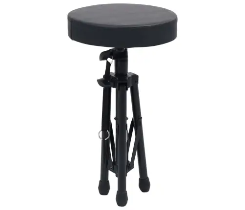 Reguliuojama Būgnų Kėdutė, Juodos Spalvos, Apskrita