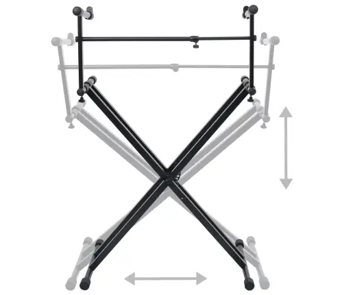 Taustiņinstrumentu Statīvs, X Forma, Dubults, Melns Vidaxl