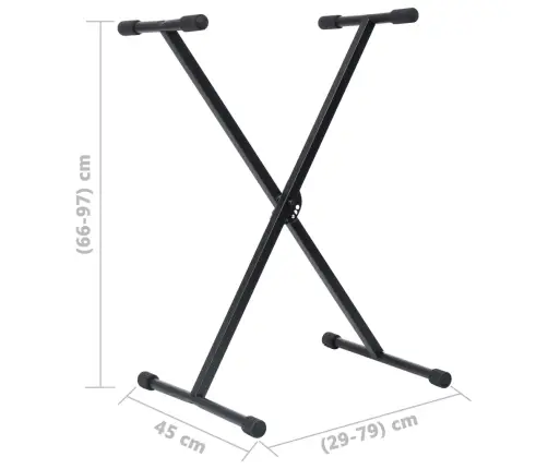 Taustiņinstrumentu Statīvs Un Soliņš, Melns Vidaxl