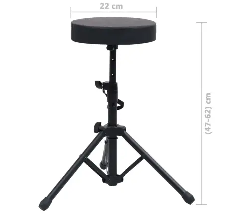Taustiņinstrumentu Statīvs Un Soliņš, Melns Vidaxl
