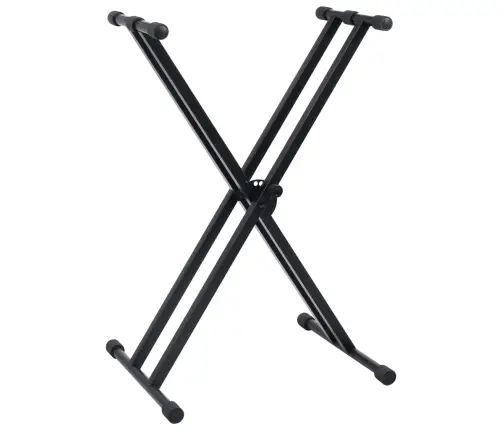 Taustiņinstrumentu Statīvs Un Soliņš,  Dubults, Melns Vidaxl