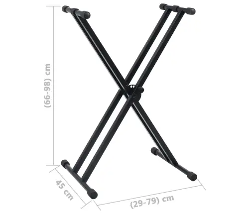 Taustiņinstrumentu Statīvs Un Soliņš,  Dubults, Melns Vidaxl