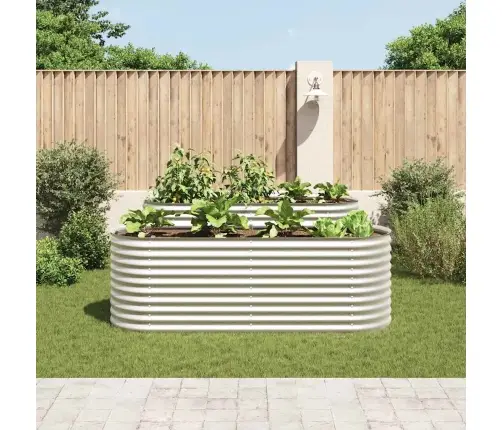 Augstā Puķu Kaste, 240X80X81 Cm, Cinkots Tērauds, Sudraba Krāsa Vidaxl