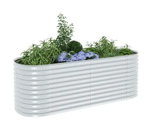 Augstā Puķu Kaste, 240X80X81 Cm, Cinkots Tērauds, Sudraba Krāsa Vidaxl