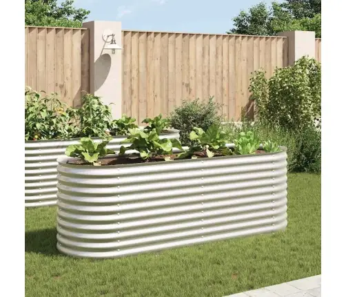 Augstā Puķu Kaste, 240X80X81 Cm, Cinkots Tērauds, Sudraba Krāsa Vidaxl