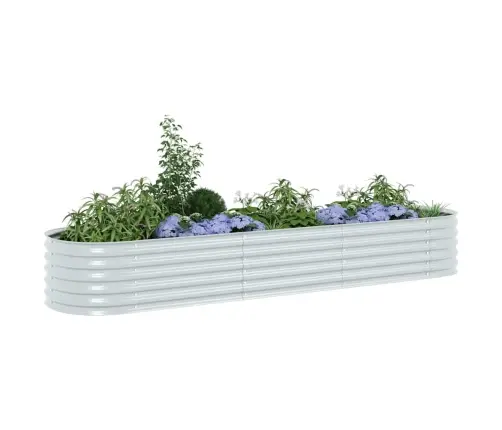 Augstā Puķu Kaste, 320X80X44 Cm, Cinkots Tērauds, Sudraba Krāsa Vidaxl