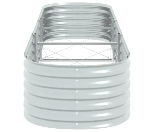 Augstā Puķu Kaste, 320X80X44 Cm, Cinkots Tērauds, Sudraba Krāsa Vidaxl