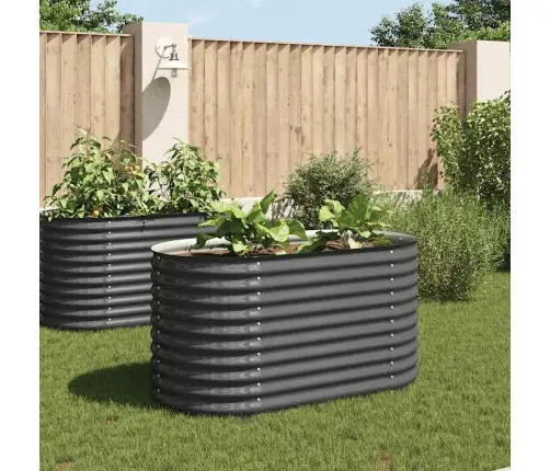 Augstā Puķu Kaste, 160X80X81 Cm, Cinkots Tērauds, Pelēka Vidaxl