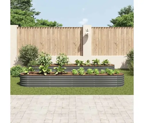 Lovelis, Pilkas, 400X80X44cm Galvanizuotas Plienas, Aukštas