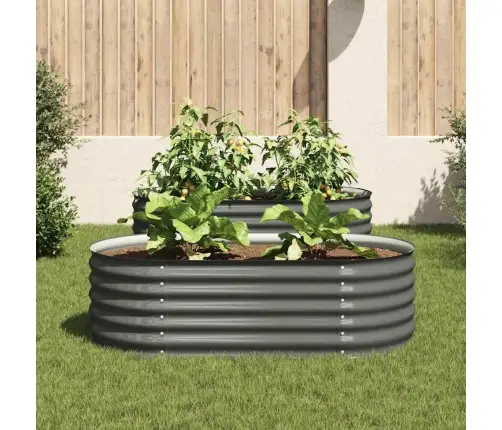 Augstā Puķu Kaste, 160X80X44 Cm, Cinkots Tērauds, Pelēka Vidaxl