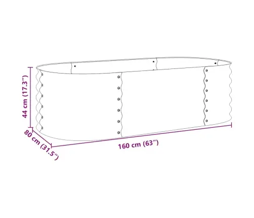 Augstā Puķu Kaste, 160X80X44 Cm, Cinkots Tērauds, Pelēka Vidaxl