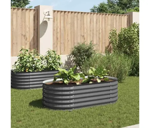 Augstā Puķu Kaste, 160X80X44 Cm, Cinkots Tērauds, Pelēka Vidaxl