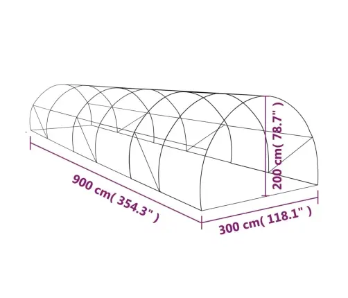 Siltumnīca, 27 M², 900X300X200 Cm Vidaxl