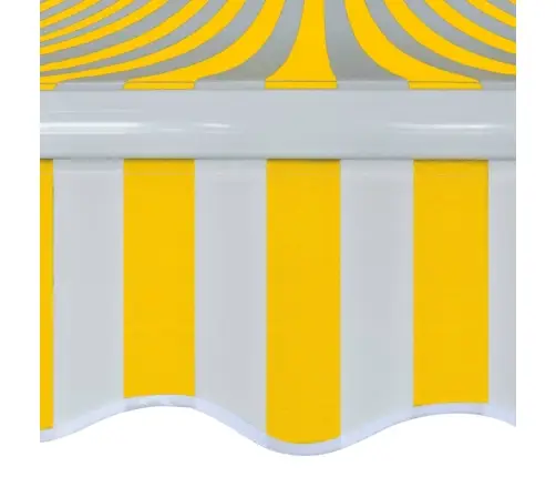 Sulankstoma Markizė, Vald. Rank. Būd., 400cm Gelt./Baltos Sp.