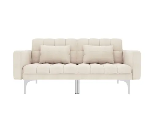 Izvelkams Dīvāns, Krēmkrāsas Audums Vidaxl