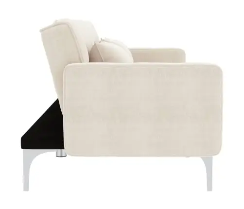 Izvelkams Dīvāns, Krēmkrāsas Audums Vidaxl