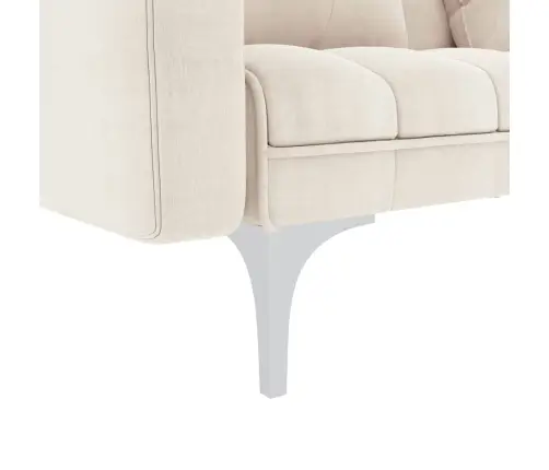 Izvelkams Dīvāns, Krēmkrāsas Audums Vidaxl
