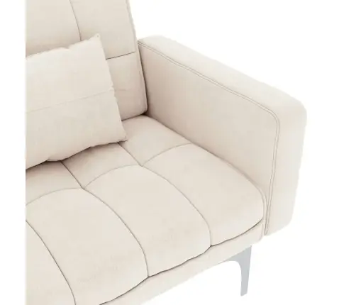 Izvelkams Dīvāns, Krēmkrāsas Audums Vidaxl