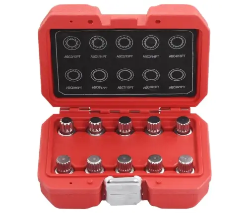 10-Daļīgs Bloķēšanas Riteņu Atslēgu Komplekts,Vw Vidaxl