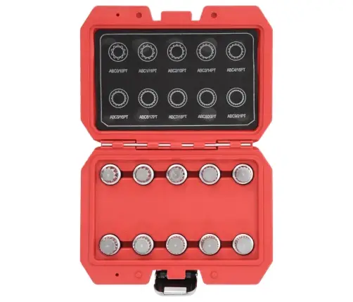 10-Daļīgs Bloķēšanas Riteņu Atslēgu Komplekts,Vw Vidaxl