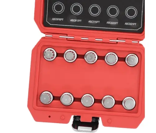 10-Daļīgs Bloķēšanas Riteņu Atslēgu Komplekts,Vw Vidaxl